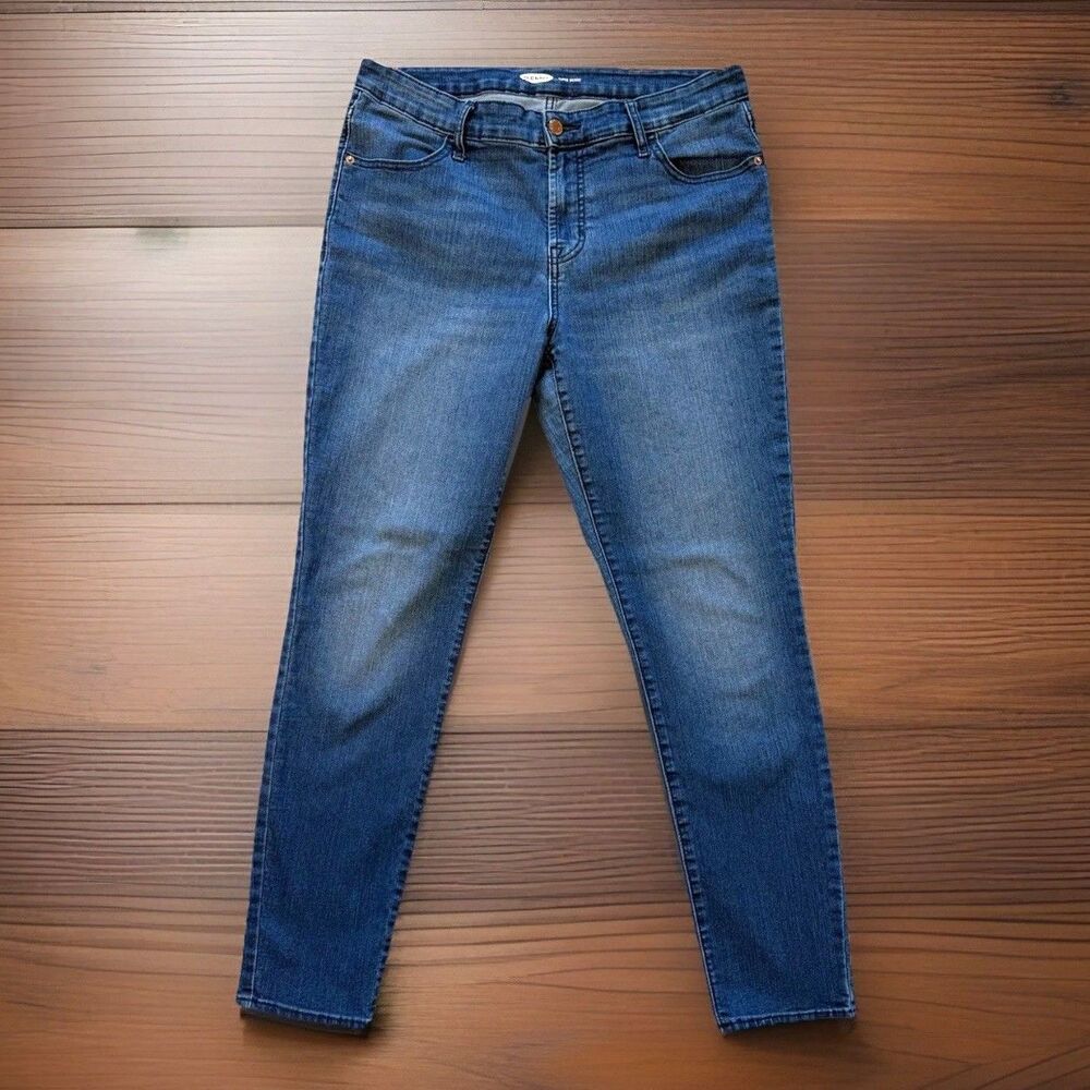 Old Navy Womens Size 12 Super Skinny Ankle Blue Jeans Medium Wash Stretch